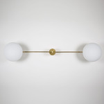 Stella Snooker Ceiling Light - Unpolished Balanced Brass / Opal