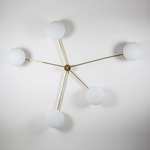 Stella Starfish Ceiling Light - Unpolished Balanced Brass / Opal