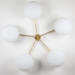 Stella Daisy Ceiling Light - Unpolished Balanced Brass / Opal