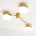 Celeste Syzygy Wall / Ceiling Light - Unpolished Balanced Brass / Opal