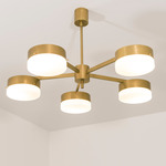 Celeste Luminescence Semi Flush Ceiling Light - Unpolished Balanced Brass / Opal