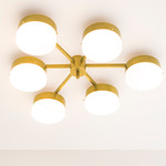 Celeste Phosphenes Wall / Ceiling Light - Unpolished Balanced Brass / Opal