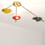 Helios Tribus Ceiling Light - Unpolished Balanced Brass / Multicolor