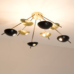 Helios Octo Ceiling Light - Unpolished Balanced Brass / Black / Brass