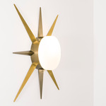 Solare Windrose Wall / Ceiling Light - Unpolished Balanced Brass / Opal