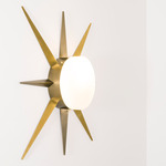 Solare Windrose Wall / Ceiling Light - Unpolished Balanced Brass / Opal