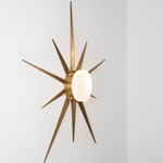 Solare Capri Wall / Ceiling Light - Unpolished Balanced Brass / Opal