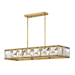 Jolie Linear Chandelier - Heritage Brass / Clear