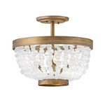 Dune Semi Flush Mount - Burnished Gold / White