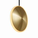 Chrona Vertical Dish Pendant - Brass