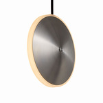 Chrona Vertical Dish Pendant - Steel