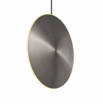 Chrona Vertical Dish Pendant - Steel