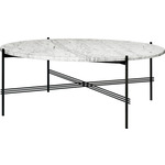 TS Round Coffee Table - Black / White Carrera Marble