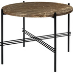 TS Small Round Coffee Table - Black / Brown Emperador Marble