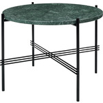 TS Small Round Coffee Table - Black / Green Guatemala Marble