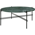 TS Medium Round Coffee Table - Black / Green Guatemala Marble