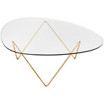 Pedrera Coffee Table - Semi Matte Brass / Clear