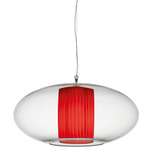 Ellisse Pleated Pendant - Transparent / Flame Red Plisse