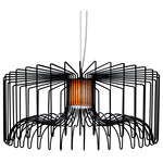 Icaro Drum Pendant - Black / Orange