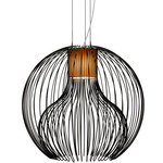 Icaro Ball Pendant - Black / Orange