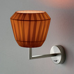 Loto Wall Sconce with Switch - Satin Nickel / Red Brick Plisse