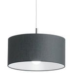 Lucilla Tonda Pendant - Nickel / Black Cotton