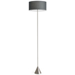 Lucilla Tonda Floor Lamp - Satin Nickel / Grey Cotton