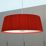 Milleluci Plisse Tapered Pendant - White / Flame Red Plisse
