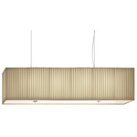 Rettangolo Large Linear Pendant - Nickel / Dark Brown Plisse