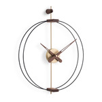 Micro Barcelona Wall Clock - Brass / Walnut