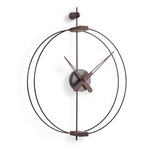 Micro Barcelona Wall Clock - Graphite / Walnut