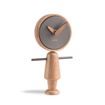 Nene Table Clock - Graphite / Oak