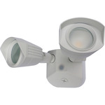 Outdoor Dual Head Security Light 120V - White / Transparent