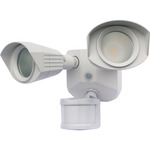 Outdoor Dual Head Security Light 120V - White / Transparent