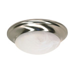 Twist and Lock Ceiling Light With Alabaster Glass - Brushed Nickel / Alabaster