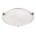 Tri-Clip Ceiling Flush Dome Light - Brushed Nickel / Alabaster