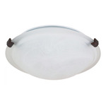 Tri-Clip Ceiling Flush Dome Light - Old Bronze / Alabaster