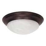 Twist and Lock Ceiling Light With Alabaster Glass - Old Bronze / Alabaster