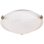 Tri-Clip Ceiling Flush Dome Light - Brushed Nickel / Alabaster