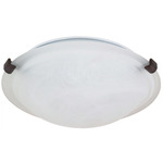 Tri-Clip Ceiling Flush Dome Light - Old Bronze / Alabaster