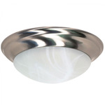 Twist and Lock Ceiling Light With Alabaster Glass - Brushed Nickel / Alabaster