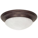 Twist and Lock Ceiling Light With Alabaster Glass - Old Bronze / Alabaster