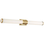 Caper Bathroom Vanity Light - Brushed Brass / White