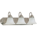 Ballerina Bathroom Vanity Light With Alabaster Glass - Brushed Nickel / Alabaster