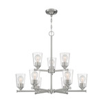 Bransel Chandelier - Brushed Nickel / Clear Seeded