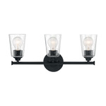 Bransel Bathroom Vanity Light - Matte Black / Clear Seeded