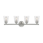 Bransel Bathroom Vanity Light - Brushed Nickel / Clear Seeded