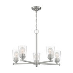 Bransel Chandelier - Brushed Nickel / Clear Seeded