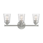 Bransel Bathroom Vanity Light - Brushed Nickel / Clear Seeded