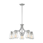 Skybridge Chandelier - Brushed Nickel / Clear